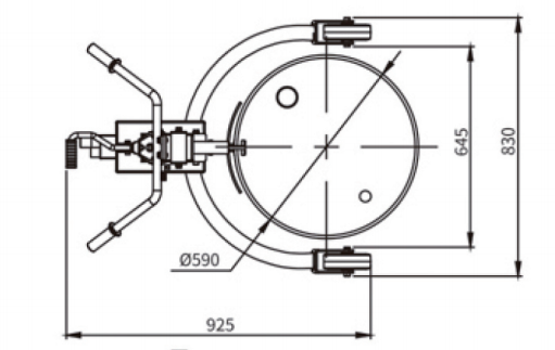 DT350 Pedal Hydraulic Drum Carrier Detail A