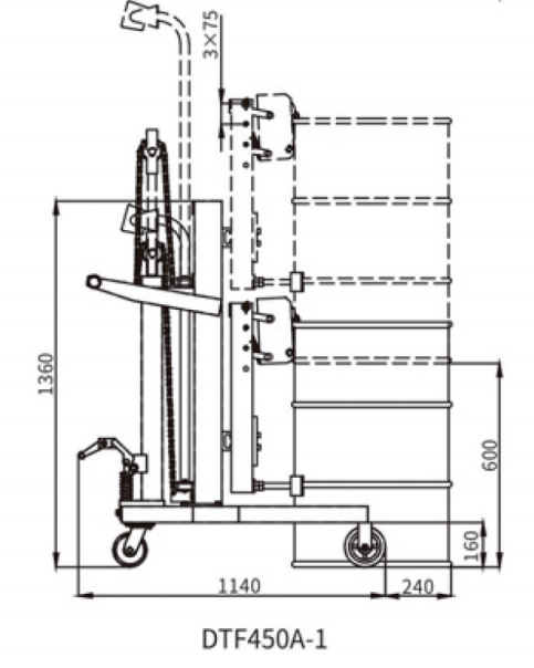 DTF450 Hydraulic Drum Carrier Model 3