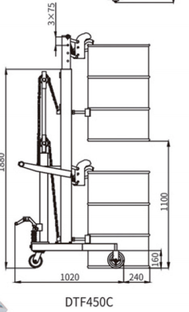 DTF450 Hydraulic Drum Carrier Model 4